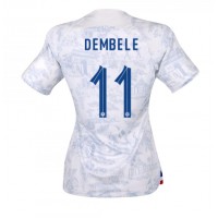 Frankrike Ousmane Dembele #11 Bortatröja Kvinnor VM 2022 Korta ärmar